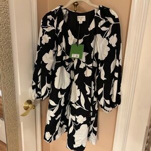 Kate Spade New York for Target Black Classic Rose Poplin Mini Dress